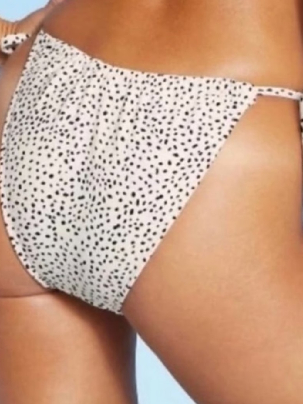 Xhilaration XL High Leg Bikini Set Cream Black Dot Adjustable Padded Swim - Picture 2 of 5